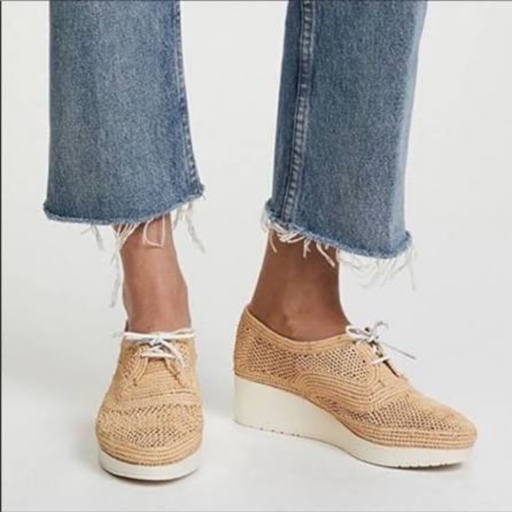 Robert Clergerie Lisa Raffia Wedges Oxford-10